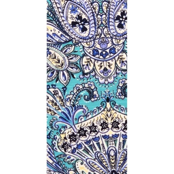 J Jill Fresh Teal Paisley Bottom Back Dress Size Large Viscose - Picture 13 of 16